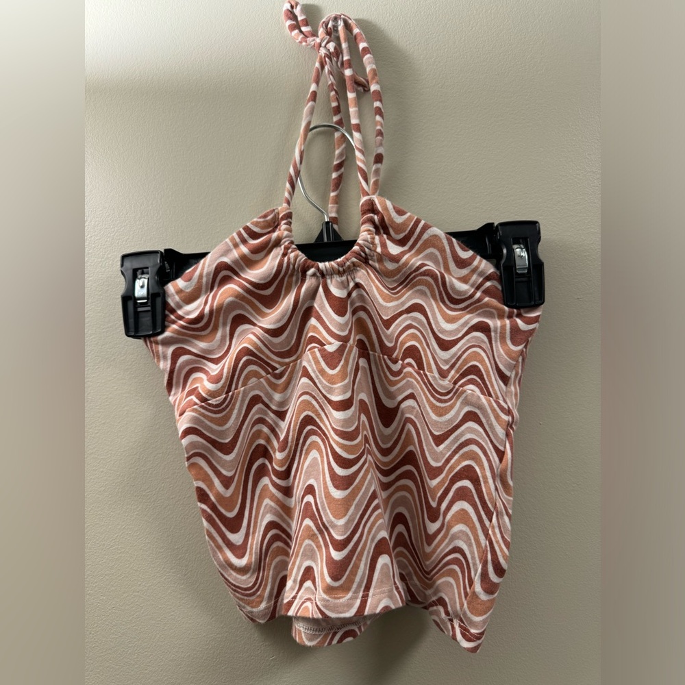 Hollister 70s Print Halter Top XS